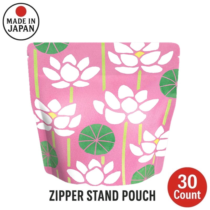 Yoshimura Zipper Stand Pouch LotusFlower 30 Count