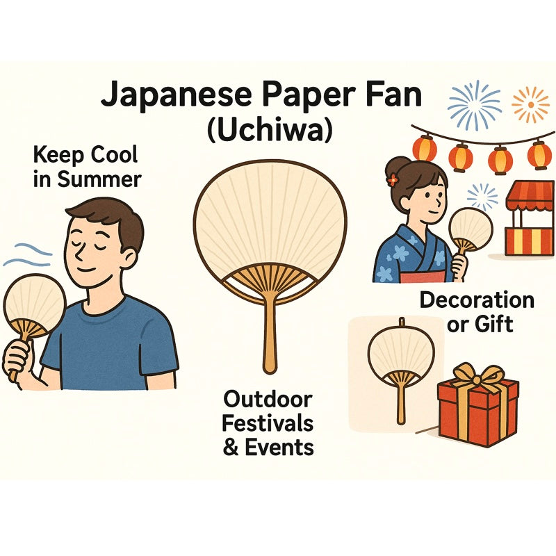 Japanese Paper Fan Raijin 10 Count