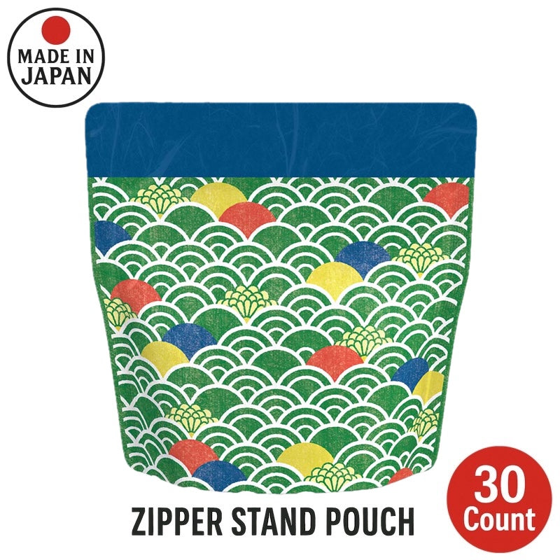 Yoshimura Zipper Stand Pouch Seigaiha 30 Count