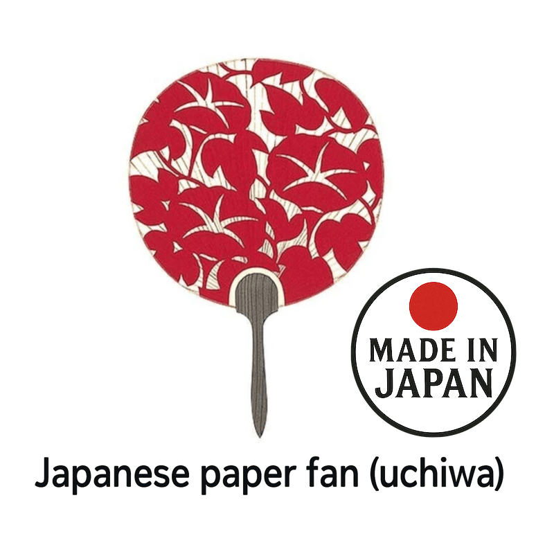 Japanese Paper Fan Chiyojo Red 1 Count