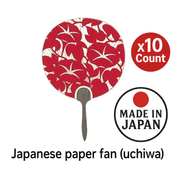 Japanese Paper Fan Chiyojo Red 10 Count