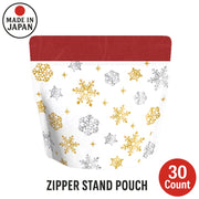 Yoshimura Zipper Stand Pouch Snowflake 30 Count