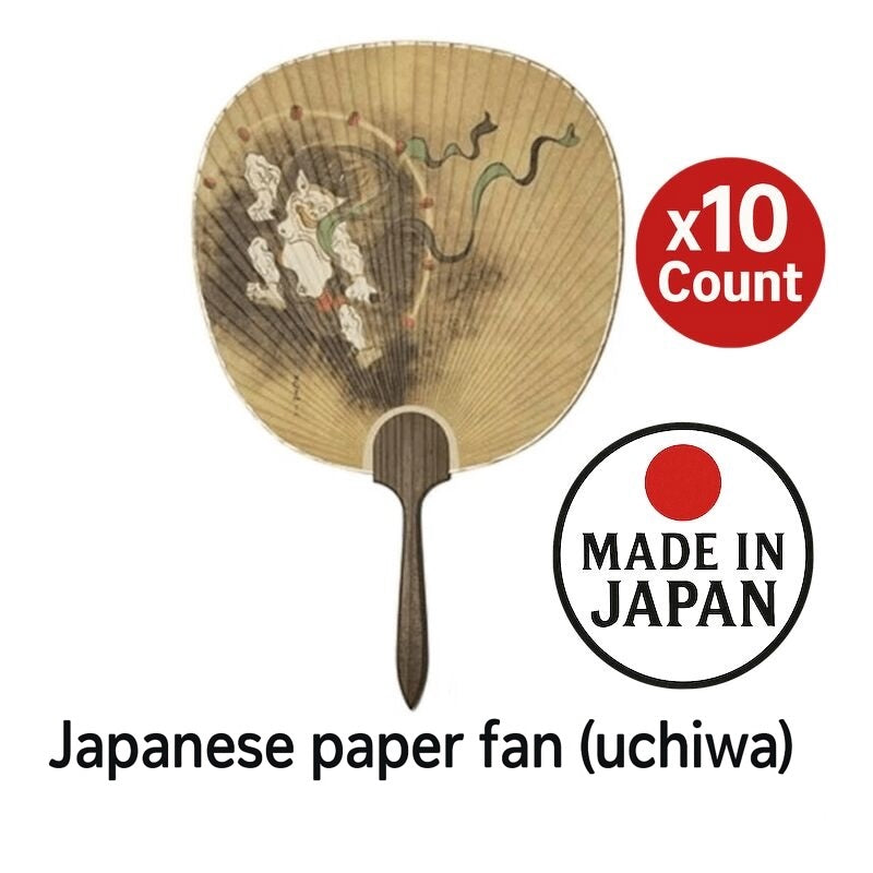 Japanese Paper Fan Raijin 10 Count