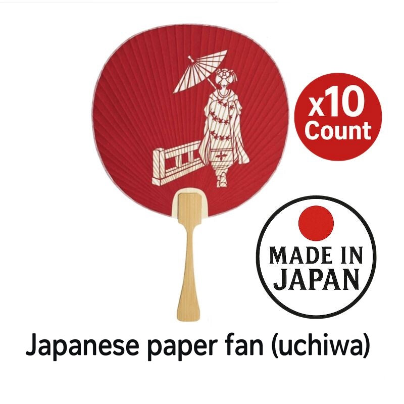 Japanese Paper Fan Maiko 10 Count