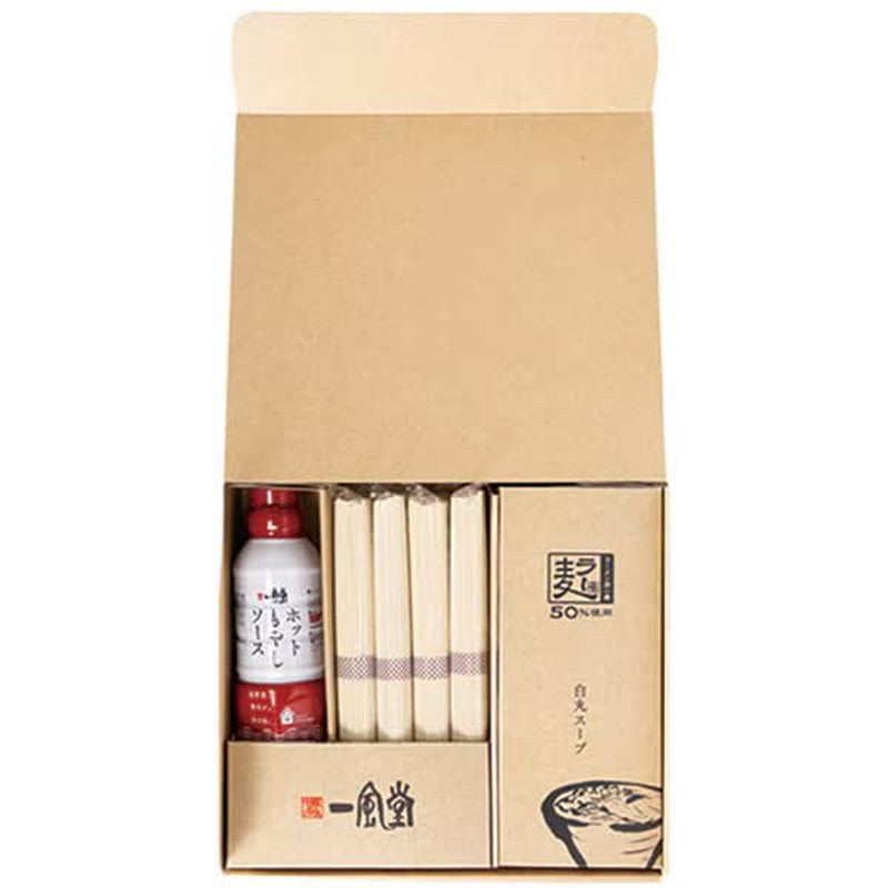Ippudo Ippudo Shiromaru Ramen Noodles with Hot Bean Sprout Sauce Set 4 servings Sauce 300ml