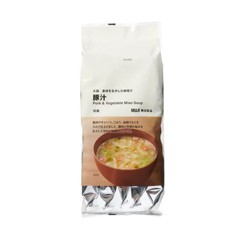 MUJI Large Bag Miso Soup with Ingredients, Pork Soup, 10 Servings
