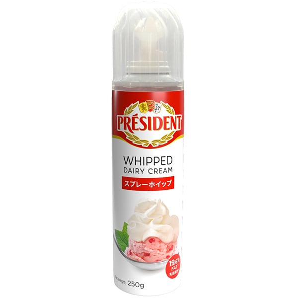President Shelf-Stable Spray Whipped Cream 250g