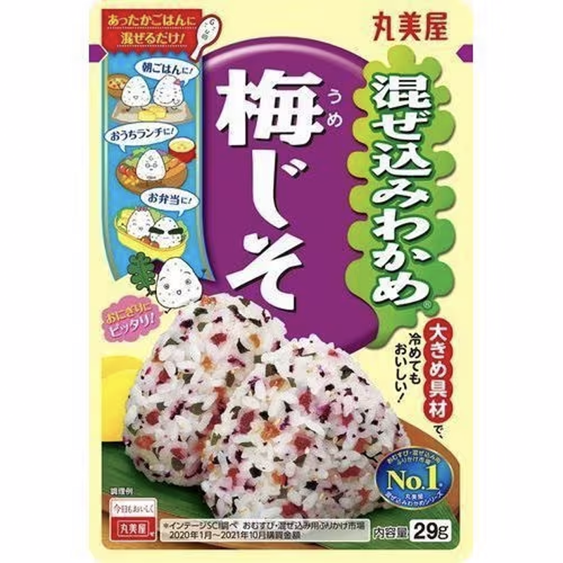 Marumiya 混合裙帶菜、李子和紫蘇袋裝 29 克