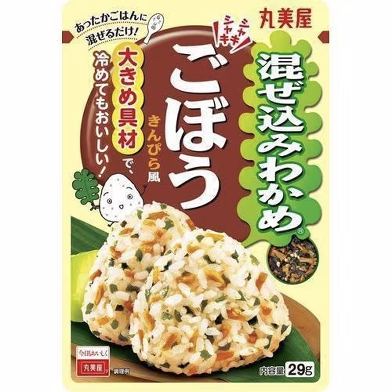 Marumiya 混合裙帶菜和牛蒡，Kinpira 風格，袋裝，29 克