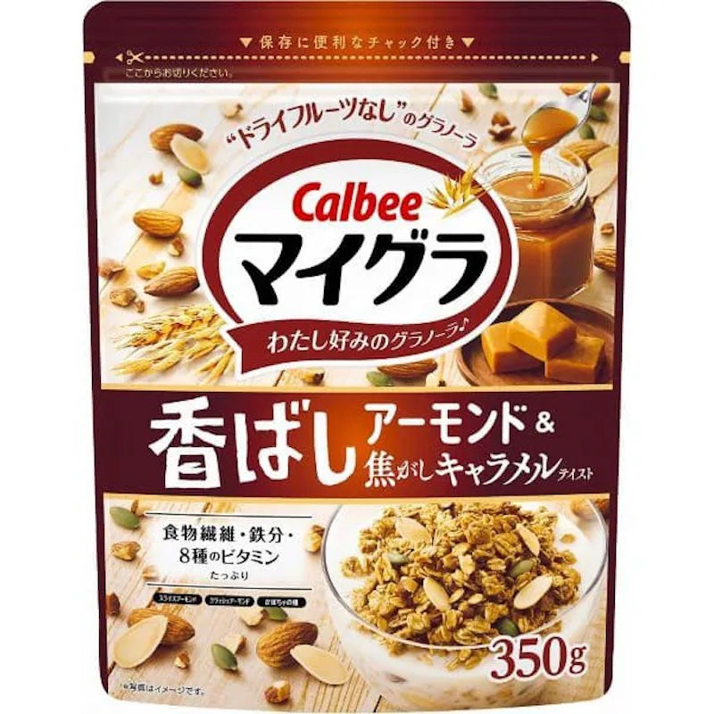 Calbee Mygra Almond Burnt Caramel Granola 350g