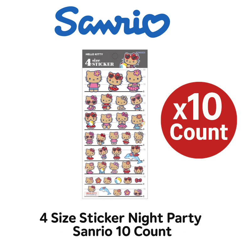 4 Size Sticker Night Party Sanrio 10 Count Style 1