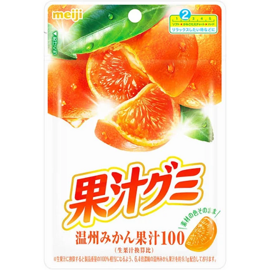 Meiji Fruit juice gummy unshu mandarin orange 54g x 1 bag