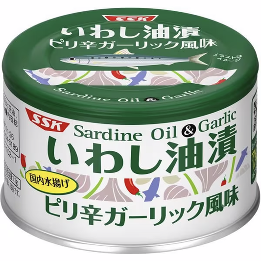 Shimizu foods Sardines pickled in oil spicy garlic flavor 150g