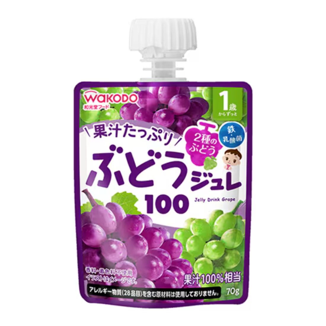 Wakodo MY jelly drink for 1 year old and up Grape 100 70g