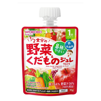 Wakodo 1/2 serving of vegetables and fruit apple flavor 70g