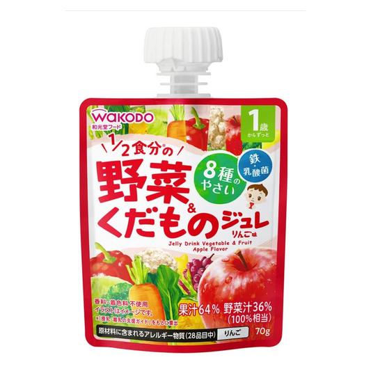 Wakodo 1/2 serving of vegetables and fruit apple flavor 70g