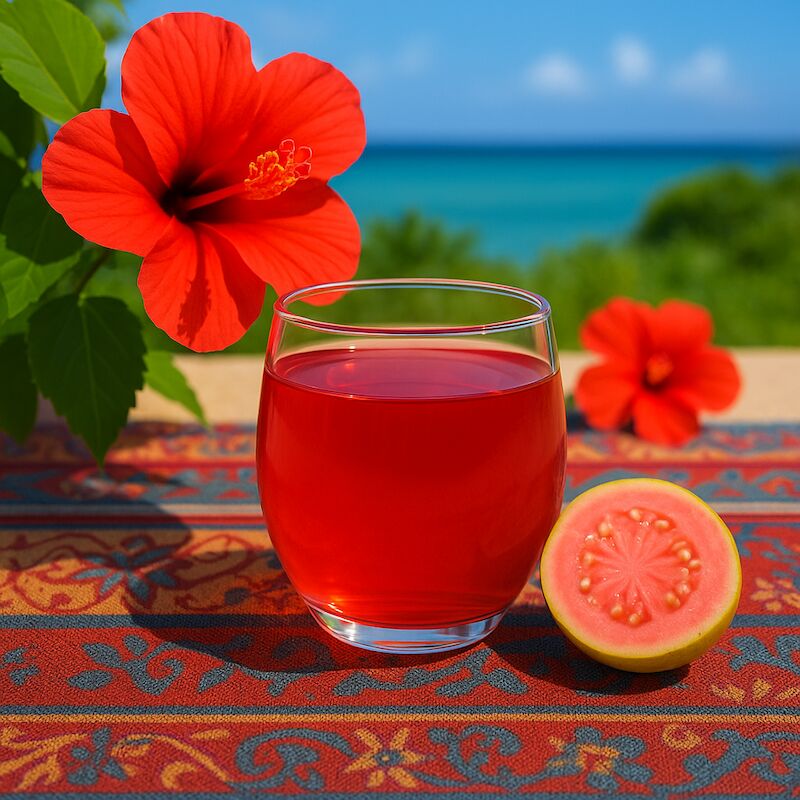 35Hibiscus Tea guava flavor tetra bag 5pcs