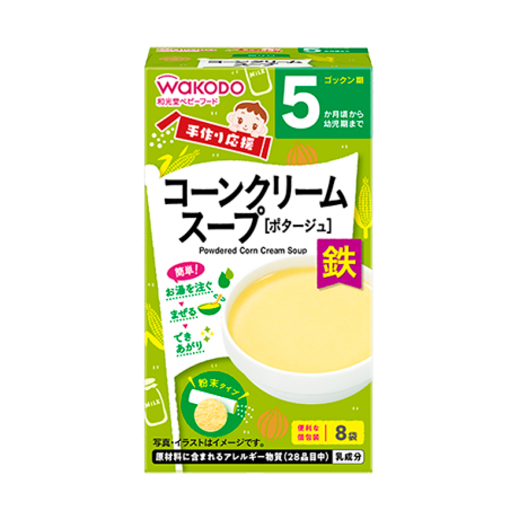 Wakodo Handmade support corn cream soup 28.8g (3.6g x 8 bags)