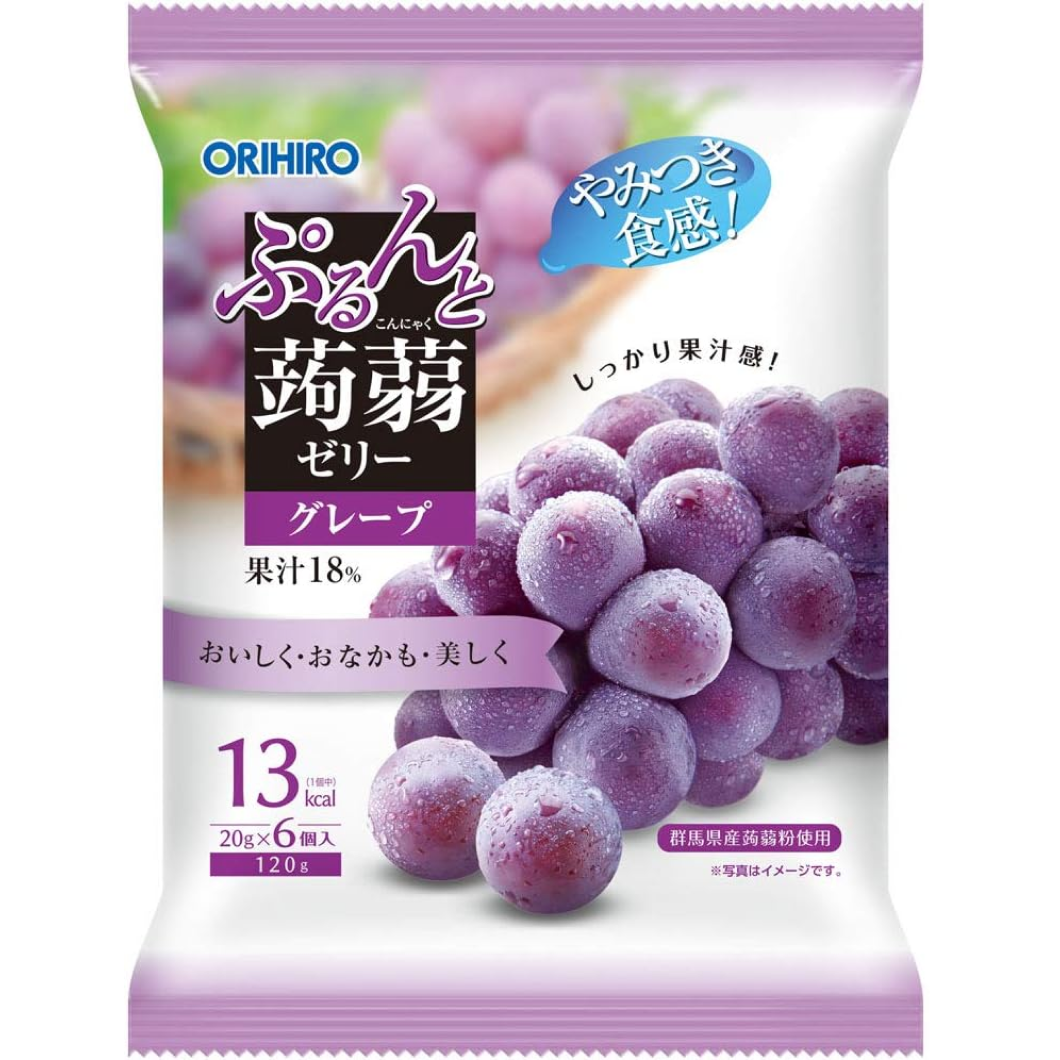 ORIHIRO 蒟蒻果冻小袋装葡萄 120g (20g x 6个)