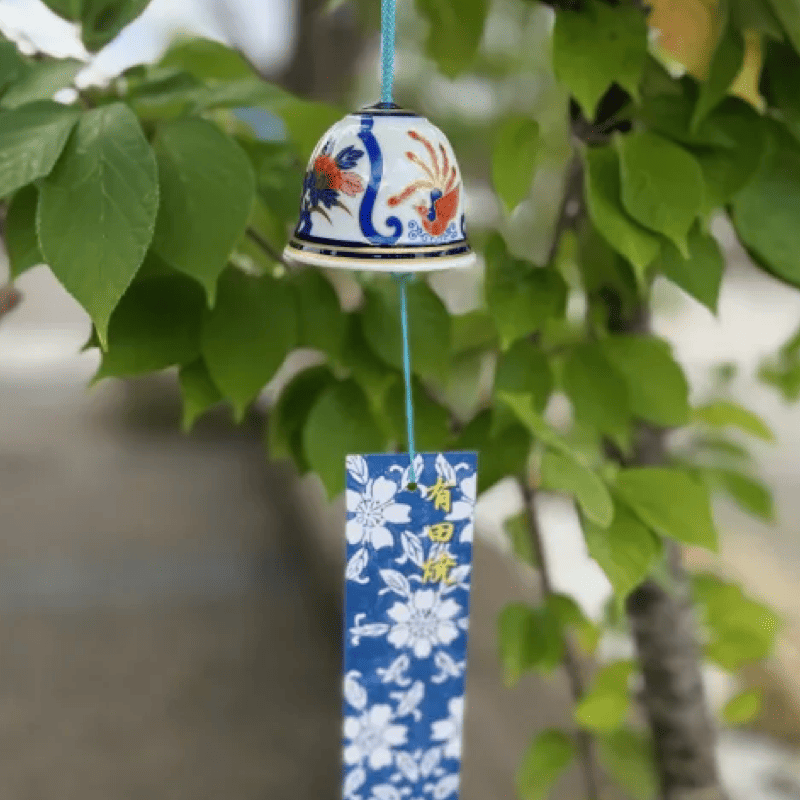 有田风铃小伊万里牡丹凤凰5枚