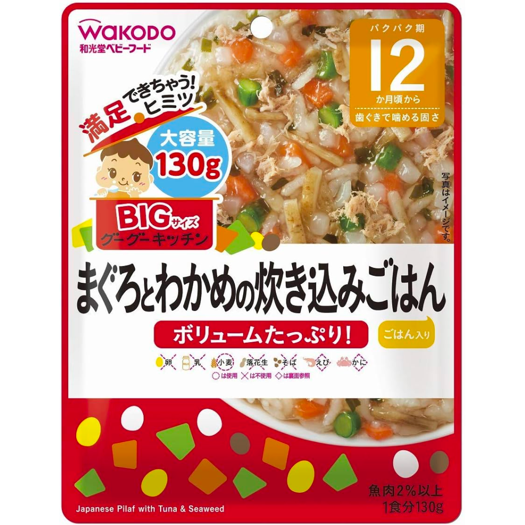 Wakudo 大尺寸 googoo 廚房鮪魚裙帶菜米飯 100 克 1 包