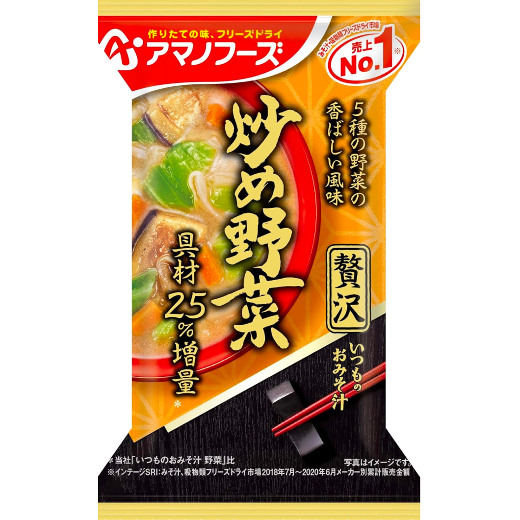 天野食品 普通味噌湯豪華炒蔬菜 11g（1餐）