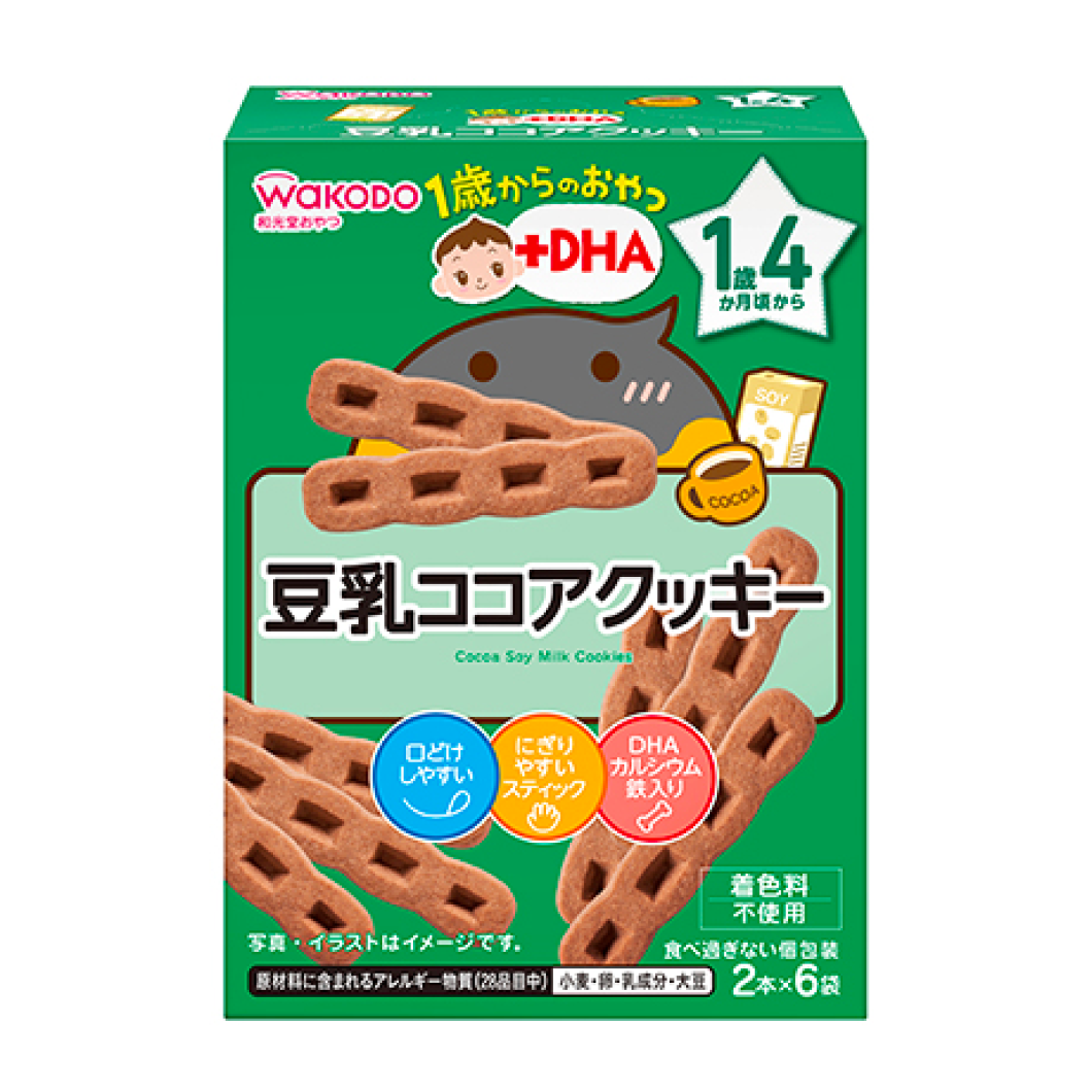 Wakodo 1岁以上儿童零食+DHA豆奶cocoacckey 2 x 6袋