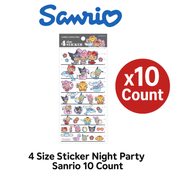 4 尺寸贴纸夜派对 Sanrio 10 张 Style2
