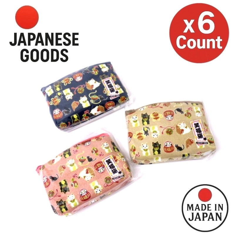 招福貓袋 3色 日本製造