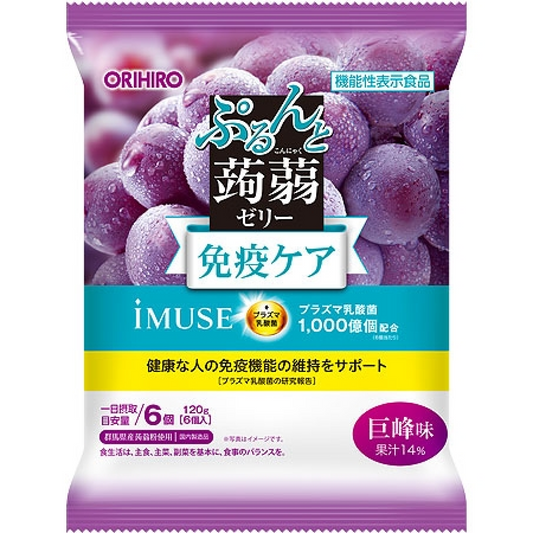 ORIHIRO 蒟蒻果凍袋免疫護理血漿乳酸菌120g(20gx6p)