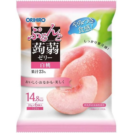 ORIHIRO Konjac jelly pouch white peach 120g (20g x 6 pieces)