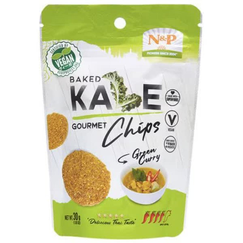 天然优质食品 烤羽衣甘蓝美食薯片 绿咖喱