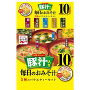 永谷园每日味噌汤（含猪肉汤）5种口味组合10袋[方便速食味噌汤]