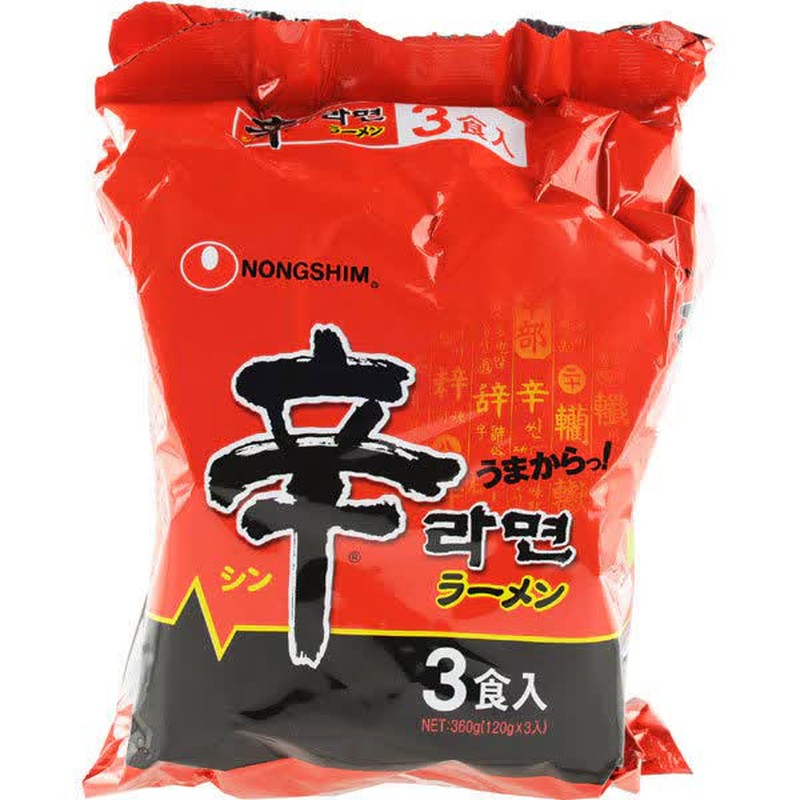 Nongshim Shin Ramen [Bag noodles 120g x 3 meal pack]
