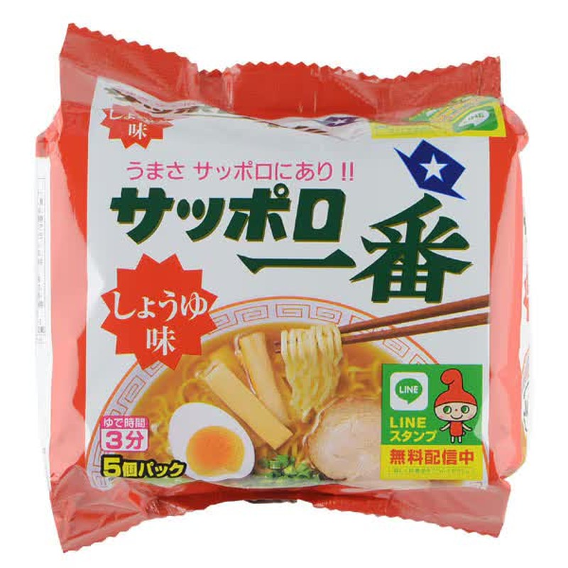 三洋食品 札幌一番酱油味 100g x 5份 [方便面]