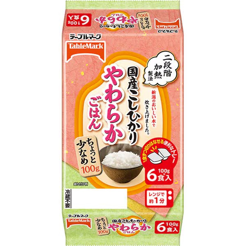 Table Mark 日本越光软米饭 小份装（分装）6份/600克（100克 x 2份）x 3包