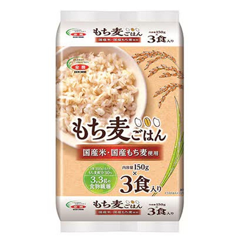 珍珠米 全王 使用国产大米和国产糯大麦 糯大麦米 150g x 3P [糯大麦包装米饭]