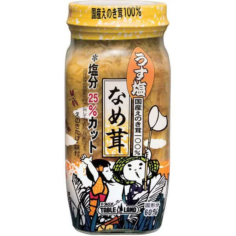 Tableland 100% Japanese Enoki Mushrooms, Lightly Salted Nametake Mushrooms (60%) 390g