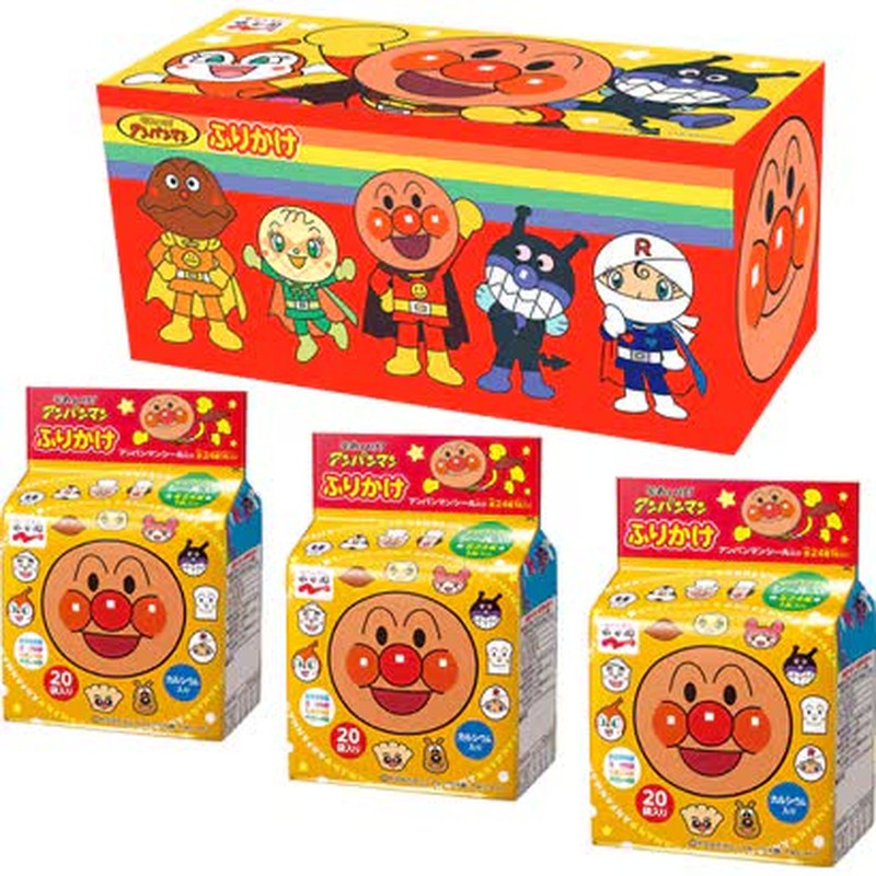 Nagatanien Anpanman Furikake Mini Pack 60 meals in a carton