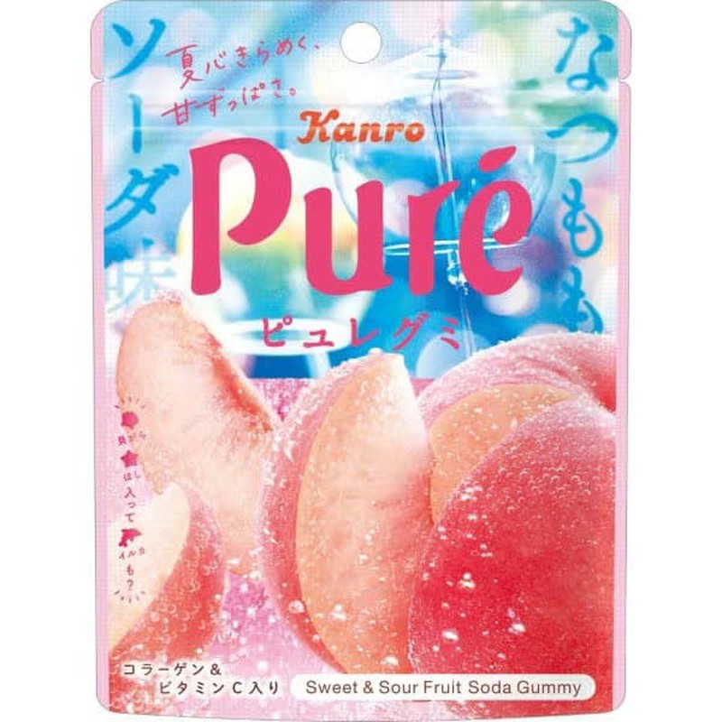 Kanro 纯软糖夏日桃子汽水 52g