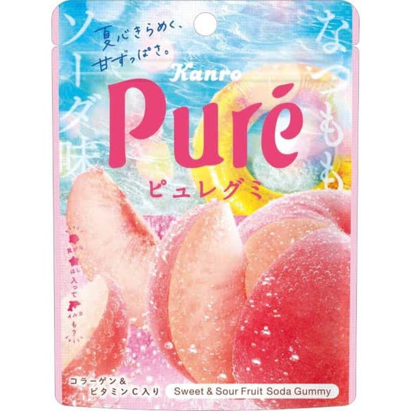Kanro 纯软糖夏日桃子汽水 52g