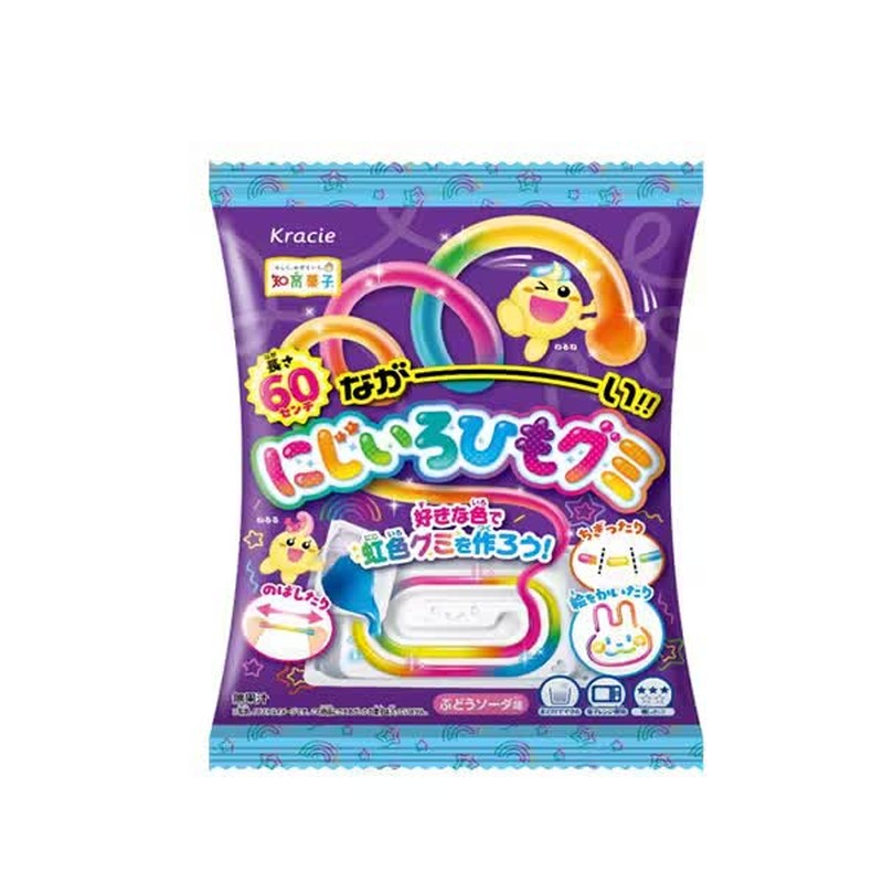 Kracie Foods Long Rainbow String Gummy Candy, 18g