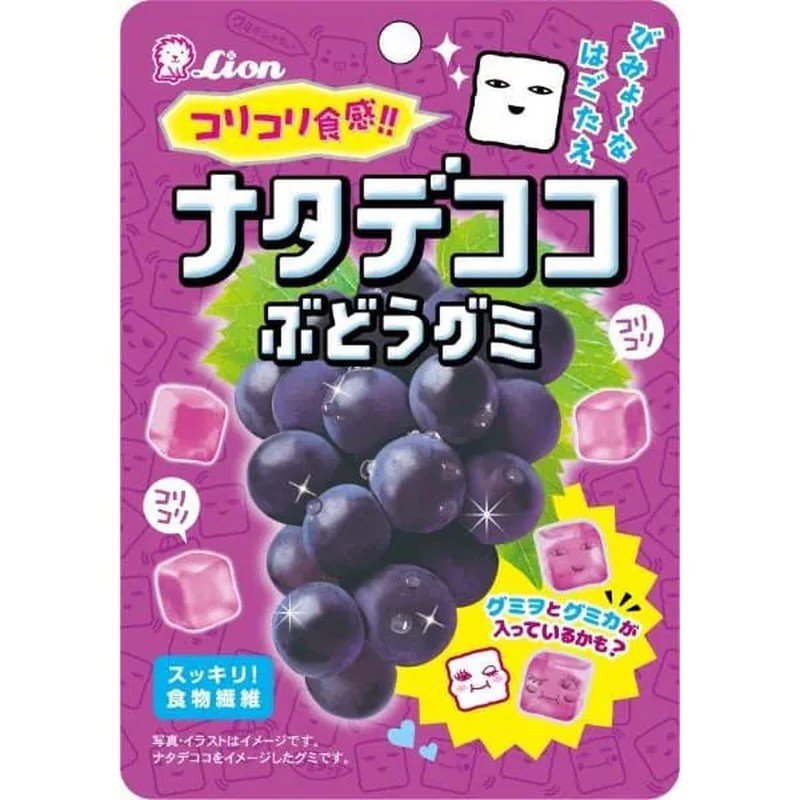 Lion Confectionery Nata de Coco Grape Gummy Candy 40g