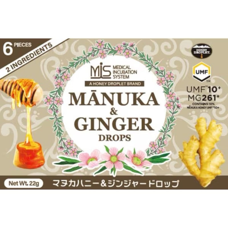 Honey Japan Manuka Honey Ginger Drops 22g 6 Pieces