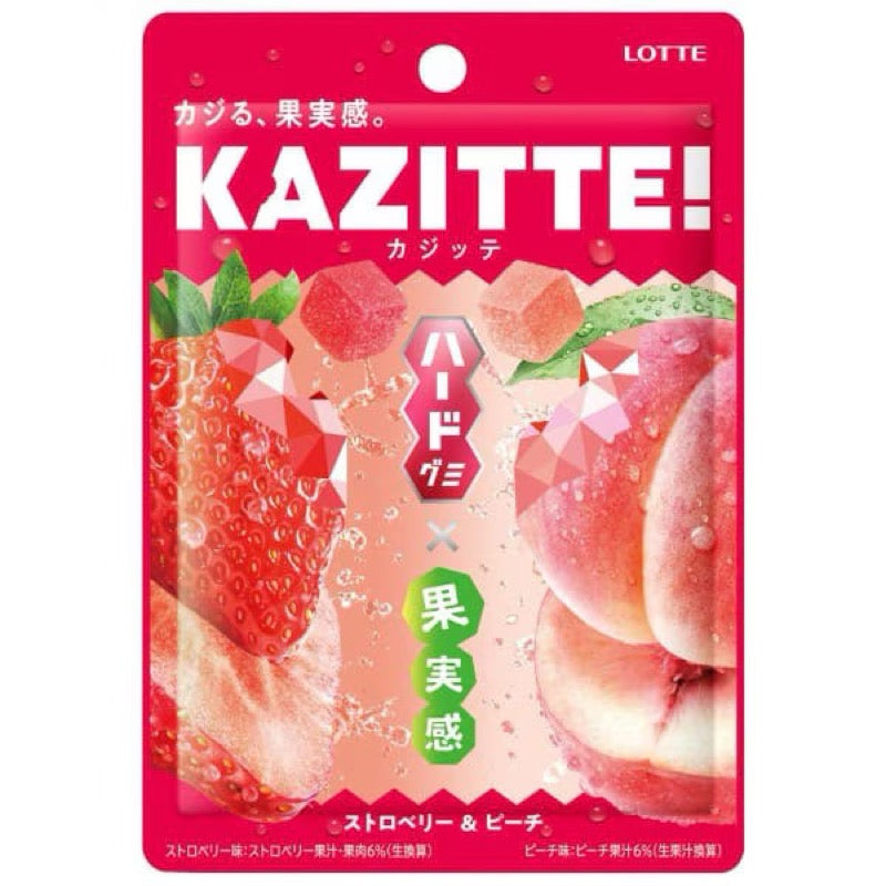 乐天Kajitte草莓水蜜桃硬糖 80克