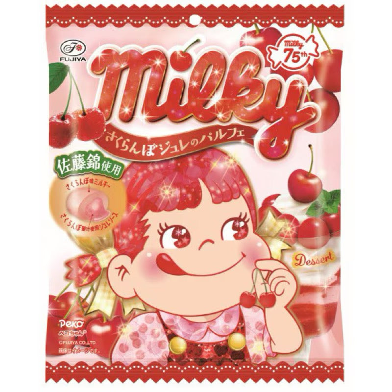 Fujiya Milky Cherry Jelly Parfait Candy 62g