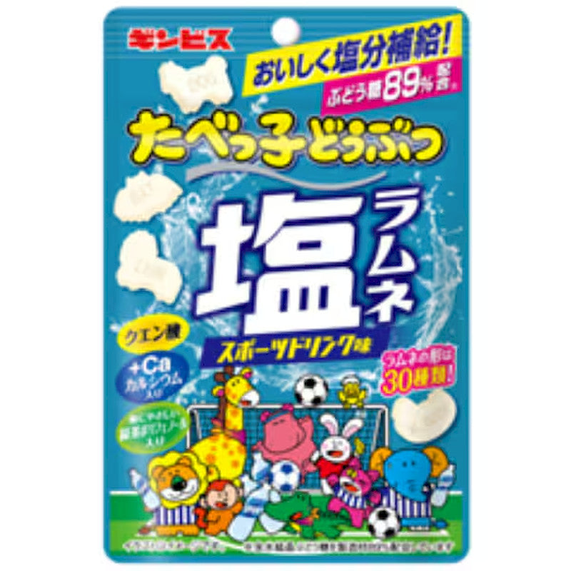 Ginbis 动物饼干盐味弹珠汽水糖 体育版 38克