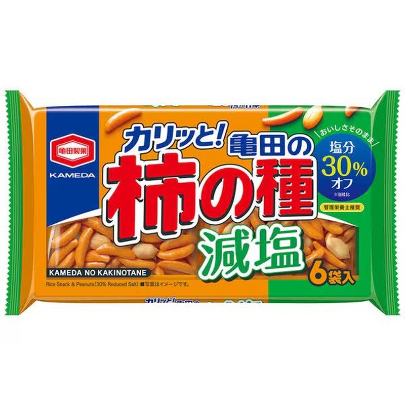 Kameda Seika Reduced Salt Kameda Kakinotane (Kakinotane) 6-pack, 164g