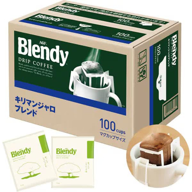 Ajinomoto AGF Blendy Regular Coffee Drip Packs, Kilimanjaro Blend, 100 Bags [Easy Brew]
