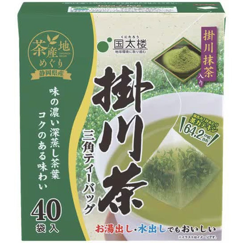 Kunitaro Kakegawa Tea with Matcha, Triangular Tea Bags, 40 Tea Bags, 80g